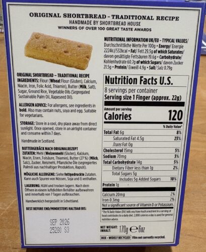 Shortbread House of Edinburgh Original Shortbread Traditional Recipe